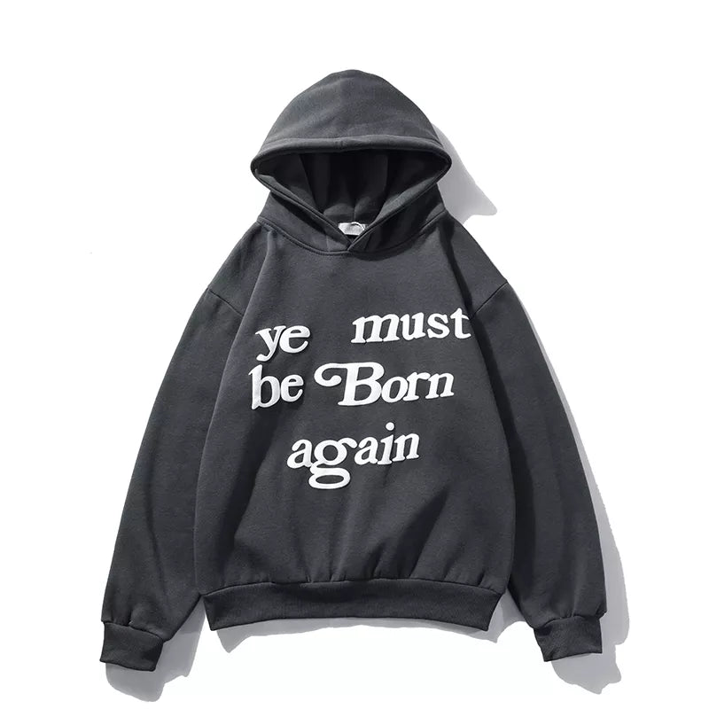 Y2k Graffiti Letter Foam Print Fleece Sweatshirts for Men and Women Streetwear Pullover Baggy Hooded Hoodies Oversized Hoodyd