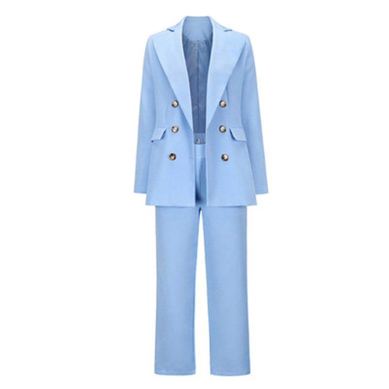 2021 New Arrival Women Jackets and Pants Suit Solid Color Office Lady Two Pieces Set Formal Blazer Coat & Pants Suit