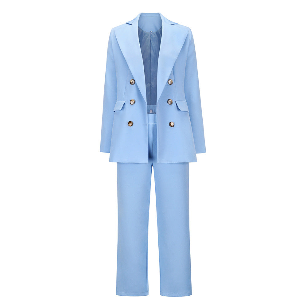 2021 New Arrival Women Jackets and Pants Suit Solid Color Office Lady Two Pieces Set Formal Blazer Coat & Pants Suit