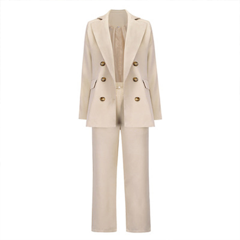 2021 New Arrival Women Jackets and Pants Suit Solid Color Office Lady Two Pieces Set Formal Blazer Coat & Pants Suit