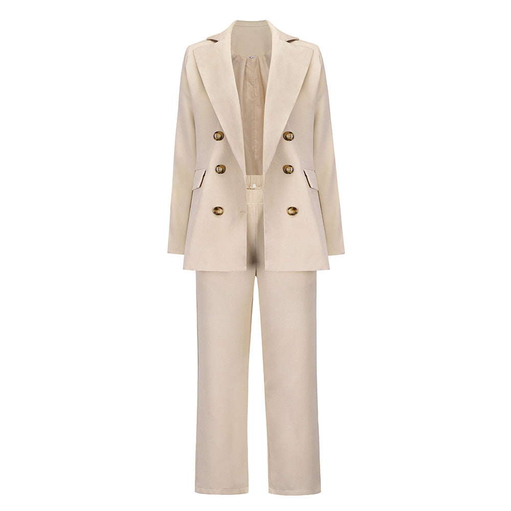 2021 New Arrival Women Jackets and Pants Suit Solid Color Office Lady Two Pieces Set Formal Blazer Coat & Pants Suit