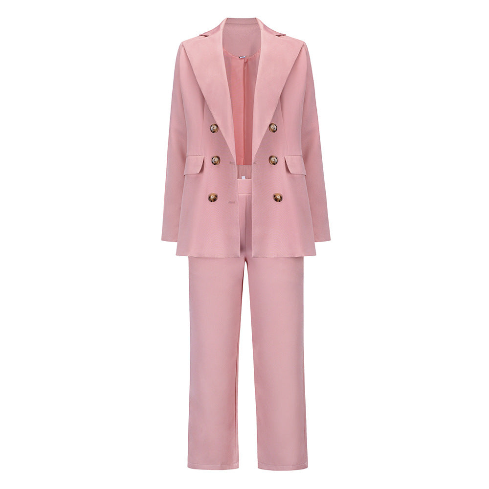 2021 New Arrival Women Jackets and Pants Suit Solid Color Office Lady Two Pieces Set Formal Blazer Coat & Pants Suit